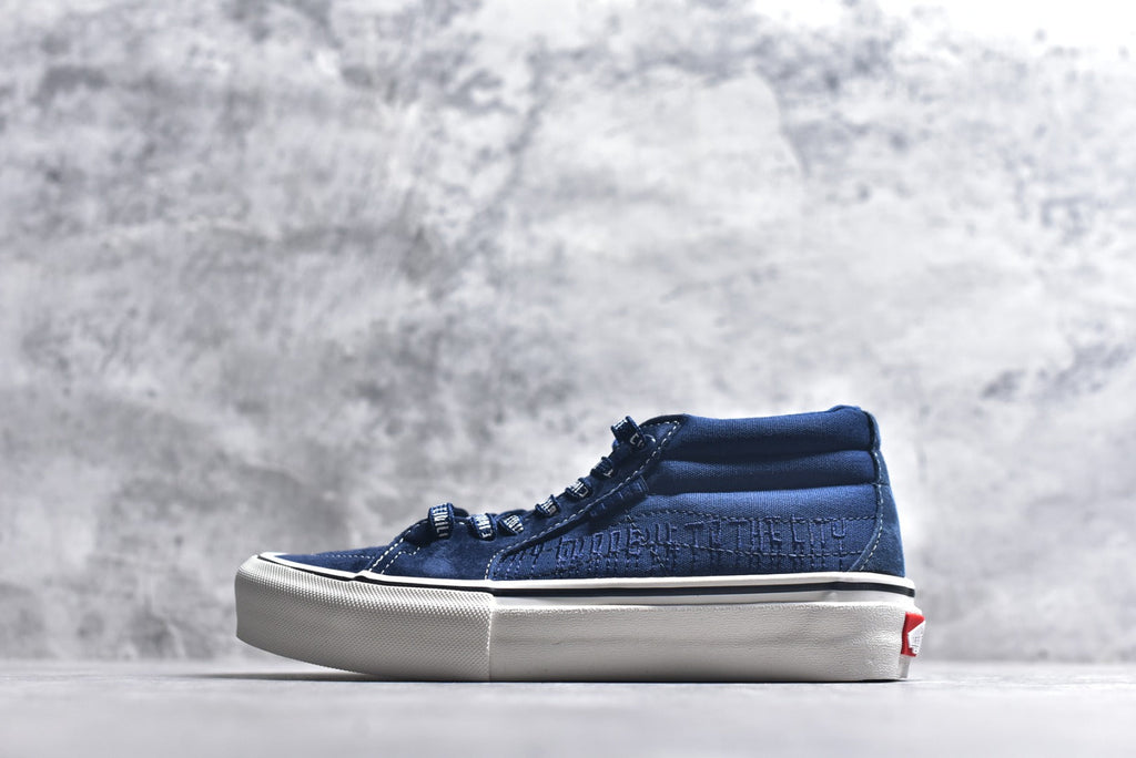Vans Sk8-Mid Reissue | Navy Blue Embossed Leather | VN0A347UVGD