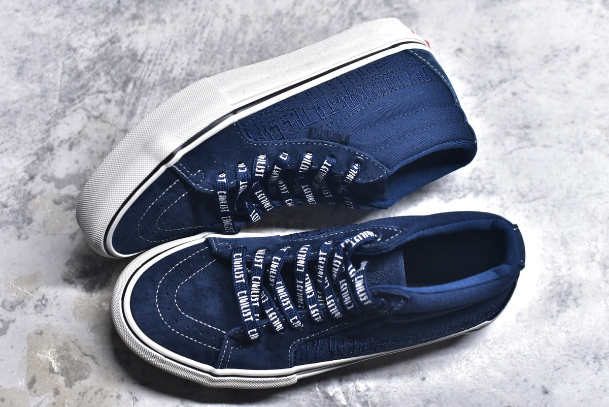 Vans Sk8-Mid Reissue | Navy Blue Embossed Leather | VN0A347UVGD
