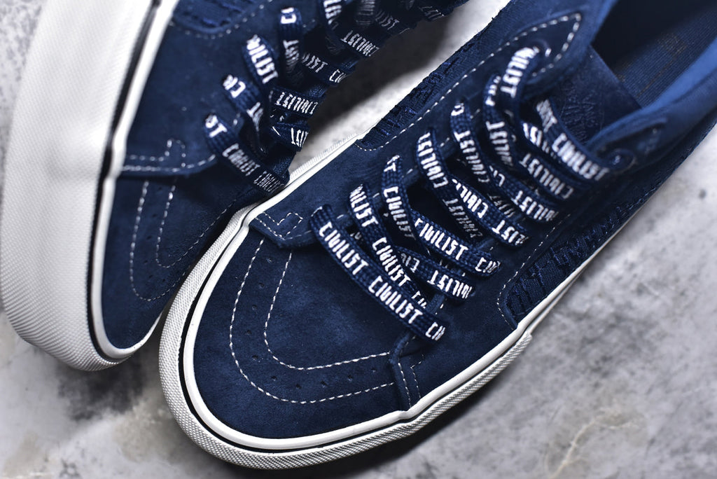 Vans Sk8-Mid Reissue | Navy Blue Embossed Leather | VN0A347UVGD