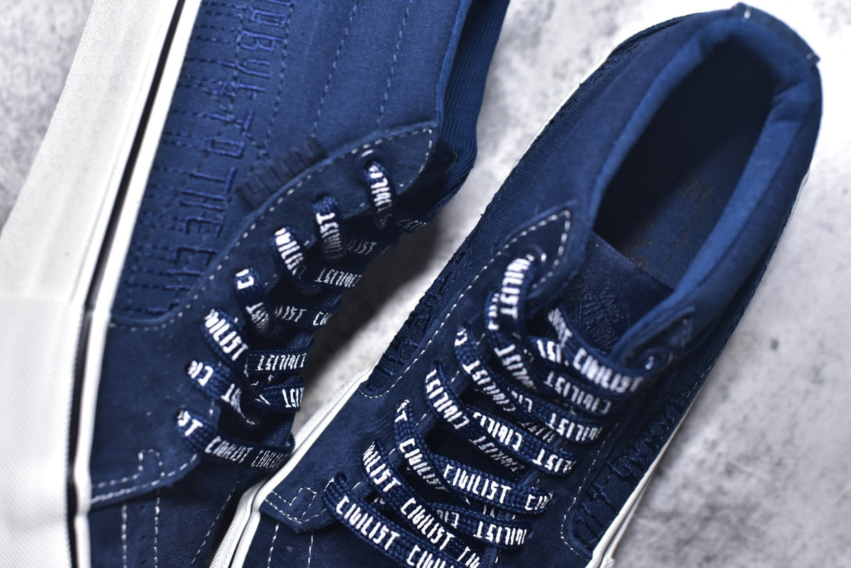 Vans Sk8-Mid Reissue | Navy Blue Embossed Leather | VN0A347UVGD